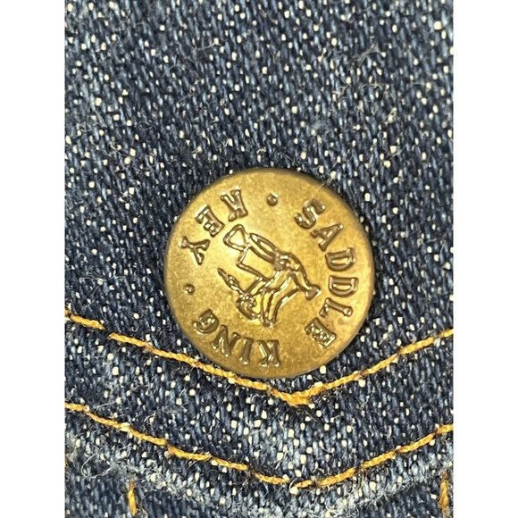 Vintage Saddle King Western Denim Jean Trucker Jacket USA Made Mens Large - Picture 4 of 8